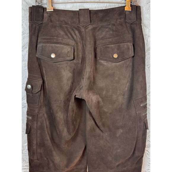 Sundance Pants Brown 6 Women's 100% Leather Cargo Pockets Zippers Lined‎ RARE - Picture 9 of 14